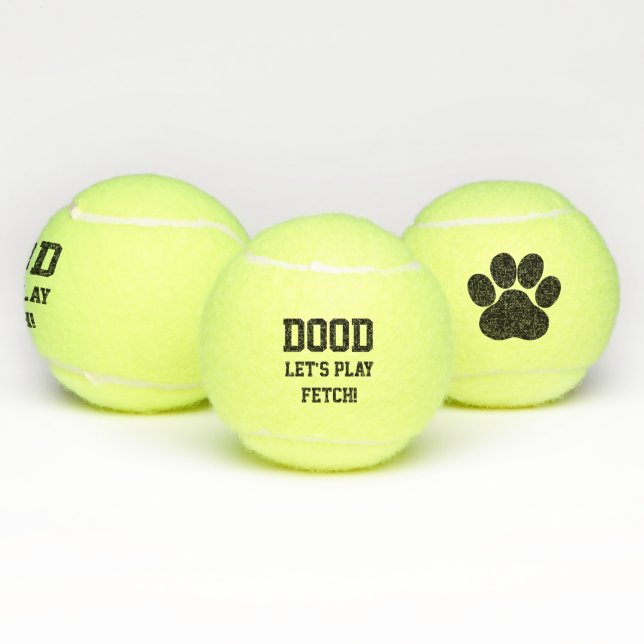 Pelotas De Tenis "Dood Let's Play Fetch" Mascota Perro Gato Juguete (Múltiples)