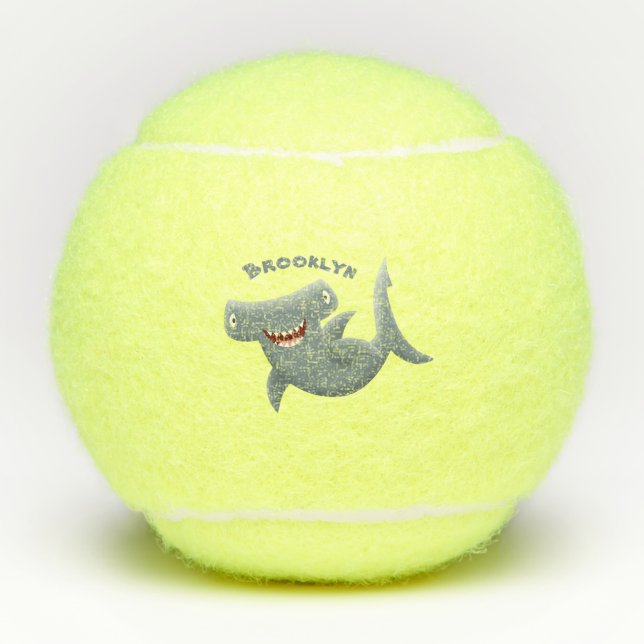 Pelotas De Tenis El gracioso tiburón martillo personalizado (Anverso)