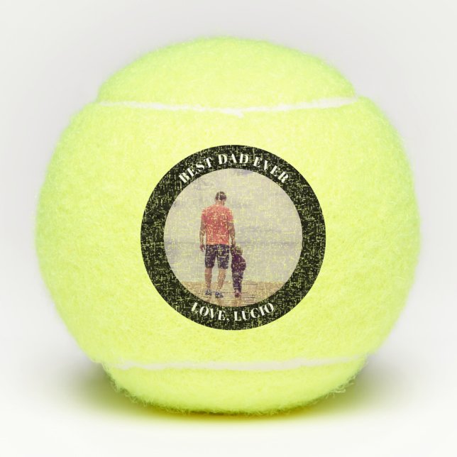 Pelotas De Tenis El mejor papá nunca foto personalizada negro (Anverso)