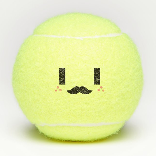 Pelotas De Tenis El señor Kawaii cute sonriente cara de Emoji emoci (Anverso)