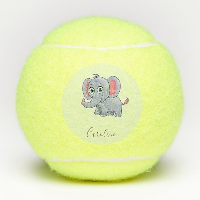Pelotas De Tenis Elefante gris suave (Anverso)