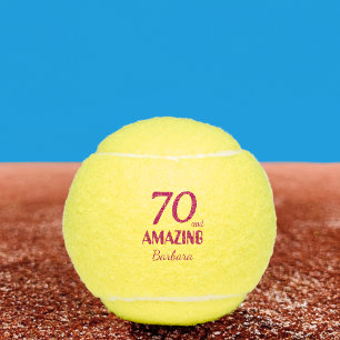 Pelotas De Tenis Elegante 70 y Asombroso Cumpleaños 70 Rosa
