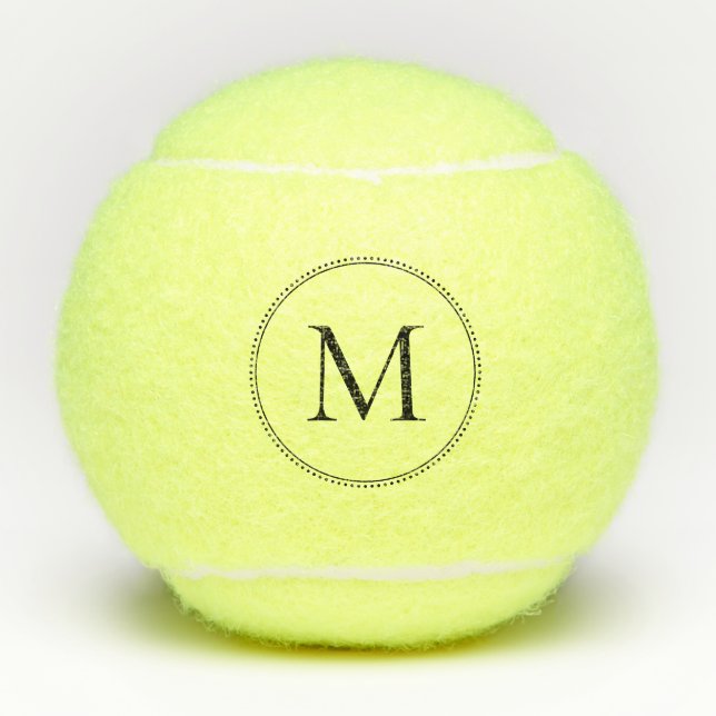 Pelotas De Tenis Elegante borde monograma con puntos (Anverso)