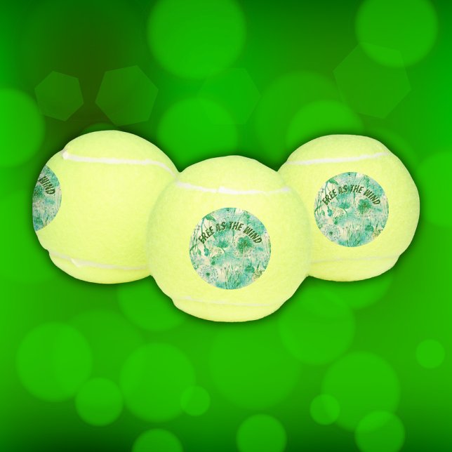 Pelotas De Tenis Elegante Dandelion Monograma Verde y Blanco | (Subido por el creador)