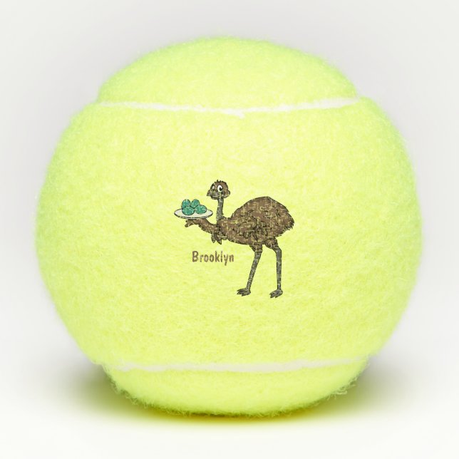 Pelotas De Tenis Emu con ilustracion personalizado de huevos (Anverso)