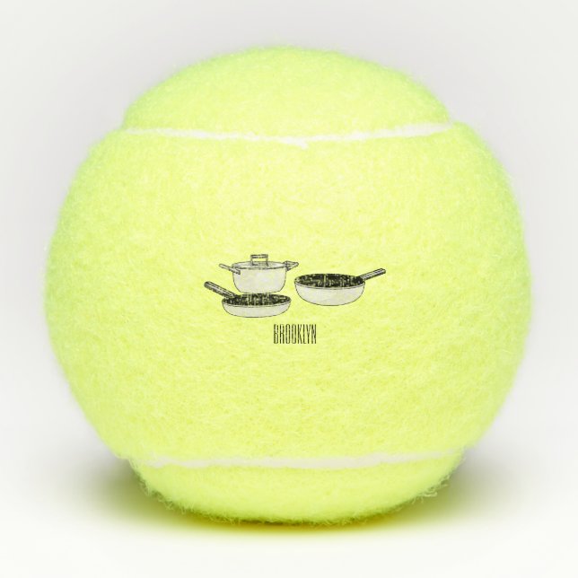 Pelotas De Tenis Equipo de cocina ilustracion personalizado (Anverso)