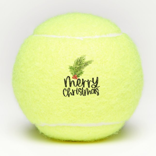 Pelotas De Tenis Escritura a mano de Merry Christmas Text (Anverso)