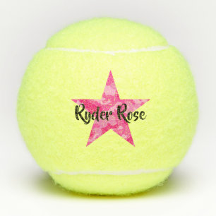 Pelotas De Tenis Estrella rosada del camuflaje con nombre