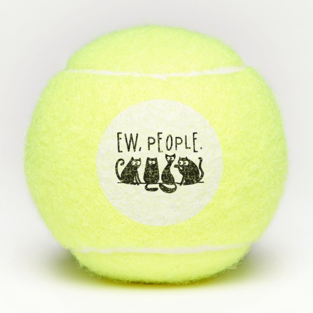 Pelotas De Tenis Ew People Funny Meowy Black Cats (Anverso)
