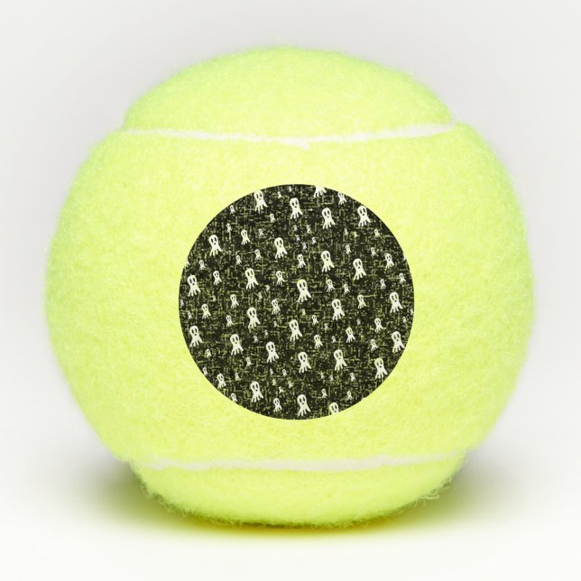 Pelotas De Tenis Fantasmagóricos fantasmas de Halloween  (Anverso)