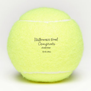 Pelotas De Tenis Felicidades en Halloween agregar nombre fecha año 