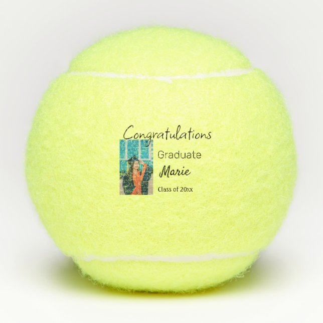 Pelotas De Tenis Felicitaciones graduación añadir nombre año foto d (Anverso)