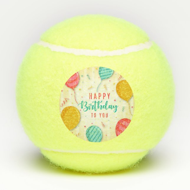 Pelotas De Tenis Feliz cumpleaños (Reverso)