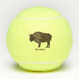 Pelotas De Tenis Feliz ilustracion de búfalo de bisonte americano