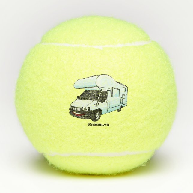 Pelotas De Tenis Feliz ilustracion personalizado de camperán (Anverso)