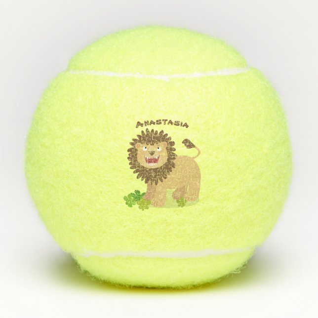 Pelotas De Tenis Feliz ilustracion personalizado ruidoso (Anverso)
