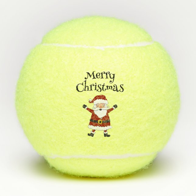 Pelotas De Tenis Feliz Navidad con Santa Claus (Anverso)