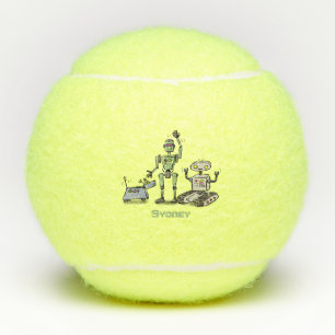 Pelotas De Tenis Feliz personalizado de trío de robots lindos