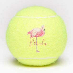 Pelotas De Tenis Flamingo rosado Monogramado