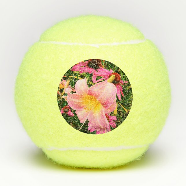 Pelotas De Tenis Flores rosadas (Anverso)
