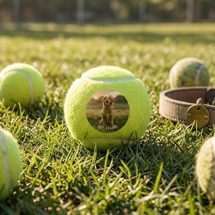 Pelotas De Tenis Foto personalizada con el nombre de tu perro