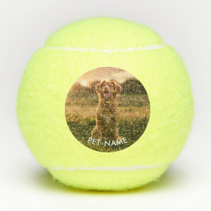Pelotas De Tenis Foto personalizada con el nombre de tu perro