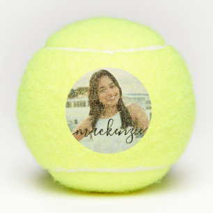 Pelotas De Tenis Foto personalizada con nombre de script