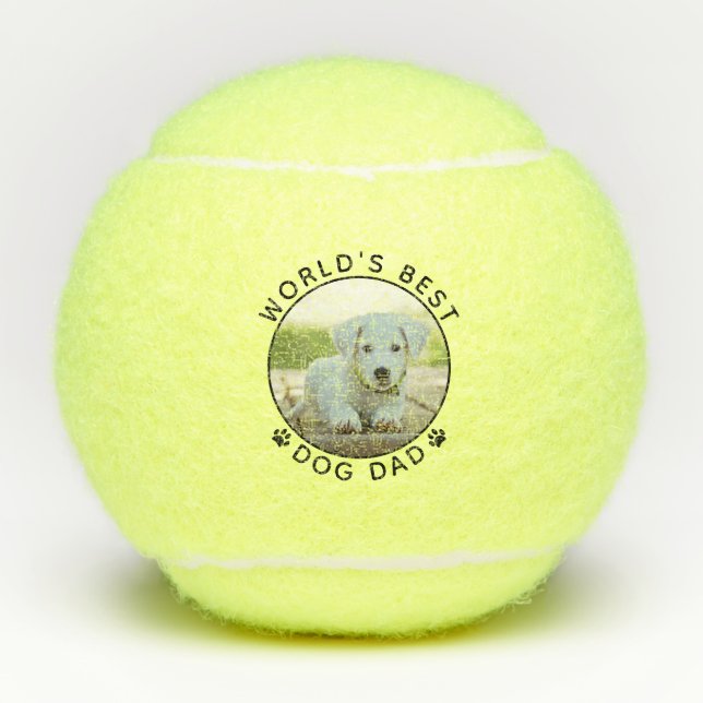 Pelotas De Tenis Foto personalizada de Best Dog Dad (Anverso)