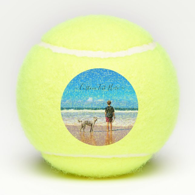 Pelotas De Tenis Fotografía personalizado Texto Saltos de tenis Fot (Reverso)