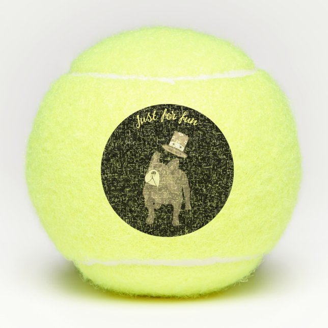 Pelotas De Tenis Französische Bulldogge mit Zylinder   (Anverso)