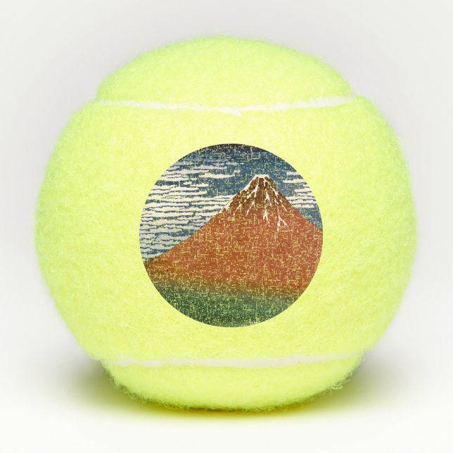 Pelotas De Tenis Fuji Rojo, El Volcán Aka Fujiyama Katsushika Hokus (Anverso)