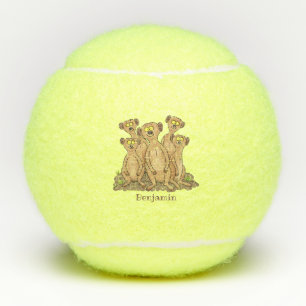 Pelotas De Tenis Funny meerkat ilustracion personalizado familiar