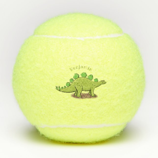 Pelotas De Tenis Funny stegosaurus dinosaur personalizado (Anverso)