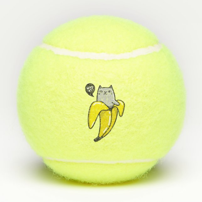 Pelotas De Tenis Gato en banana (Reverso)