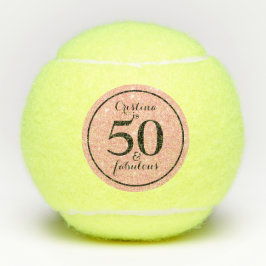 Pelotas De Tenis Glam Pink & Black Personalizado 50 y Fabuloso