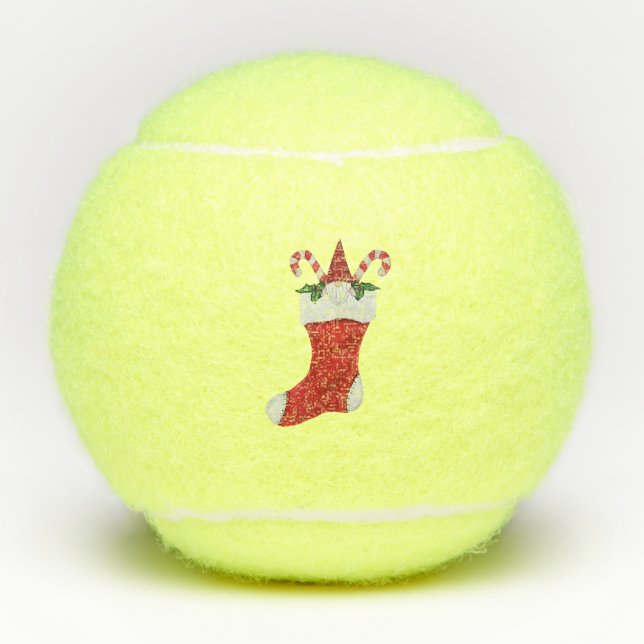 Pelotas De Tenis Gnome de barba pequeña en Navidades rojos haciendo (Anverso)