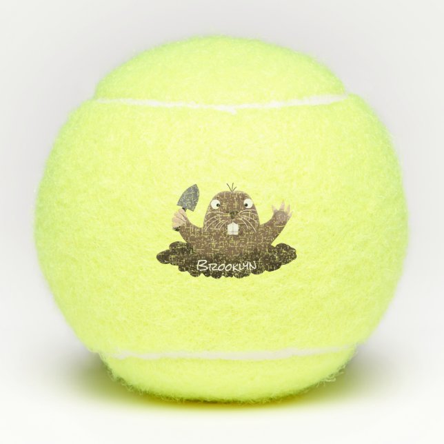 Pelotas De Tenis Gracioso gopher digging personalizado ilustracion (Anverso)