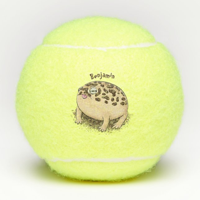 Pelotas De Tenis Gracioso ilustracion personalizado de rana de lluv (Anverso)