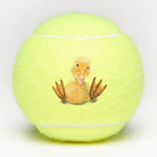 Pelotas De Tenis Gracioso pato amarillo juguetón Wink feliz Person