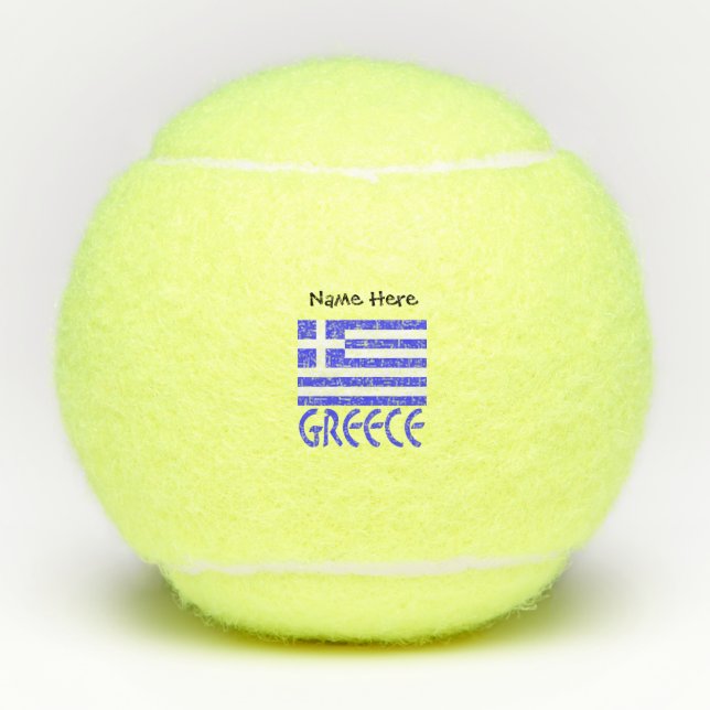 Pelotas De Tenis Grecia y la bandera griega personalizadas (Anverso)
