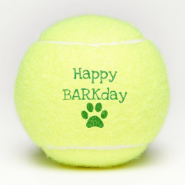 Pelotas De Tenis Green Happy Barkday Birday Mascota Dog Toy