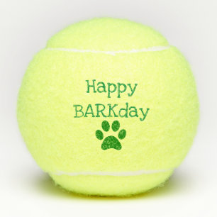 Pelotas De Tenis Green Happy Barkday Birday Mascota Dog Toy