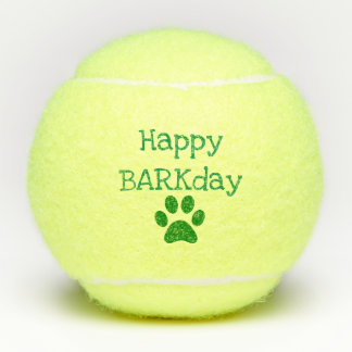 Pelotas De Tenis Green Happy Barkday Birday Mascota Dog Toy