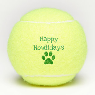 Pelotas De Tenis Green Happy Holidays Navidades Mascota Dog