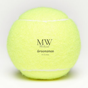 Pelotas De Tenis groomsman minima simple personalizado con nombre e