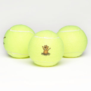 Pelotas De Tenis Groundhog divertido en dibujo animado del agujero
