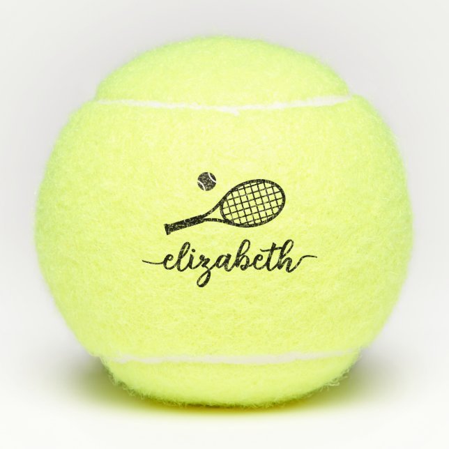 Pelotas De Tenis Guión elegante personalizado (Anverso)