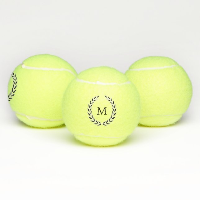 Pelotas De Tenis Guirnalda elegante con monograma (Múltiples)