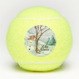 Pelotas De Tenis Hello Winter Snowman