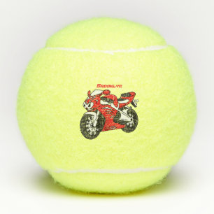 Pelotas De Tenis Hermosa motocicleta deportiva roja de dibujos anim